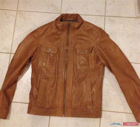 New Danier Menss Brown Leather Jacket Small Dbiln List4all
