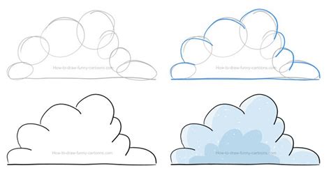 How To Draw A Cloud Clipart Cloud Drawing Cartoon