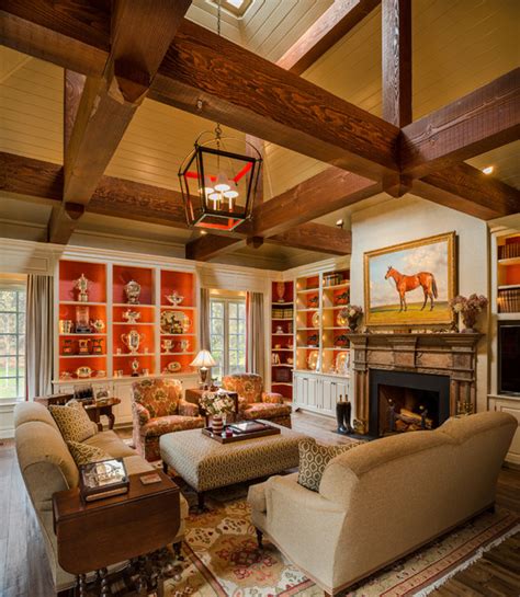 An accent wall made of dark charcoal tiles boldly stands out in this elegant mill valley living room. Trophy Room - Traditional - Living Room - philadelphia ...