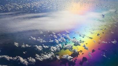 Rainbow Clouds Wallpapers Cloud Sky Between 3d