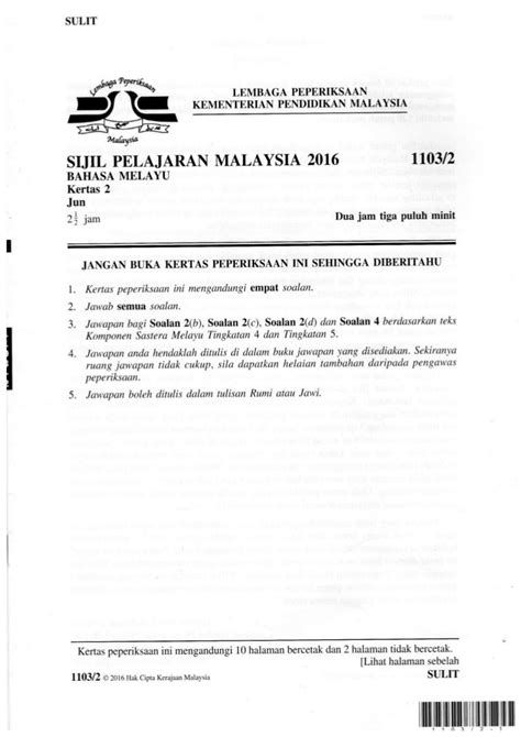 Contoh Jawapan Bahasa Melayu Kertas 1 Bahagian A Spm