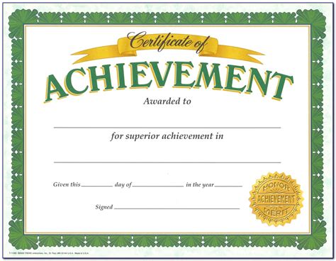 Achievement Award Certificate Templates Free