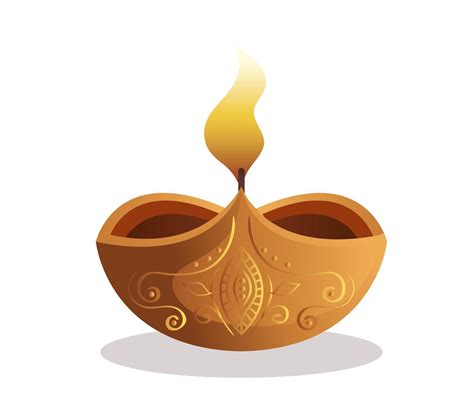 Happy Diwali Diya Candle Isolated Vector Design 2490455 Vector Art At
