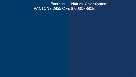 Pantone 2955 C Vs Natural Color System S 6030 R80b Side By Side Comparison