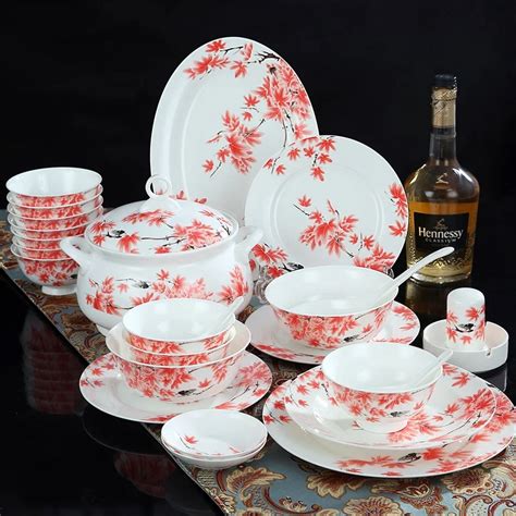 Jingdezhen Ceramic Bone Porcelain Tableware Set Bowl Plate Korean Bowl