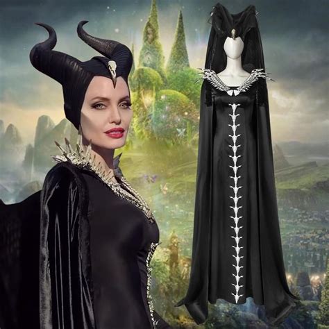 Disney Maleficent 2 Mistress Of Evil Black Dress Robe Cosplay Costume Halloween Makeup Pretty
