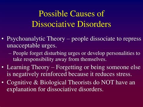 Ppt Dissociative Disorders Powerpoint Presentation Free Download