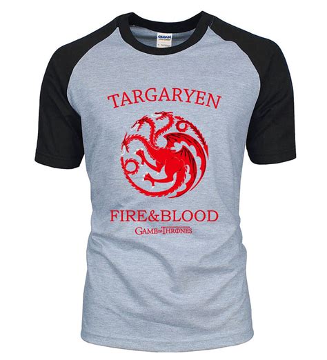 Dragon Printed Game Of Thrones Men T Shirts 2019 Hot Sale Summer Raglan