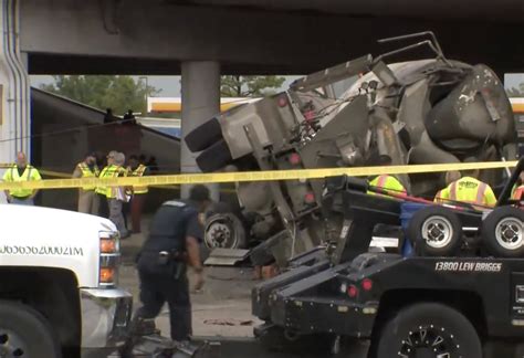 Toddler Killed When Cement Truck Tumbles Off Houston Overpass