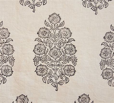 2½ Yards Hand Block Print Cotton Natural Dyes Artisan Fabric Black