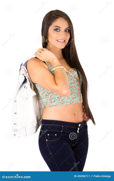 gorgeous female model brunette hispanic posing stock image image of girl model 45098711