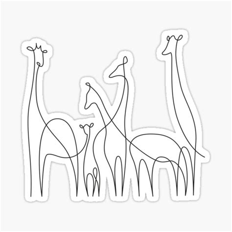 Printable One Line Abstract Giraffe Sticker For Sale By Tinteria Redbubble