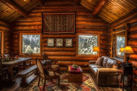 Hd Wallpaper Log Cabin Inside Indoors Interior