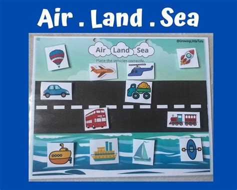 Air Land Sea Activity Transportation Sorting Game Preschool Etsy Uk