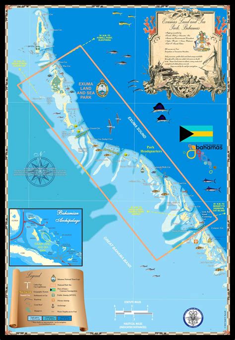 Exumas Land And Sea Park Map Island Map Store