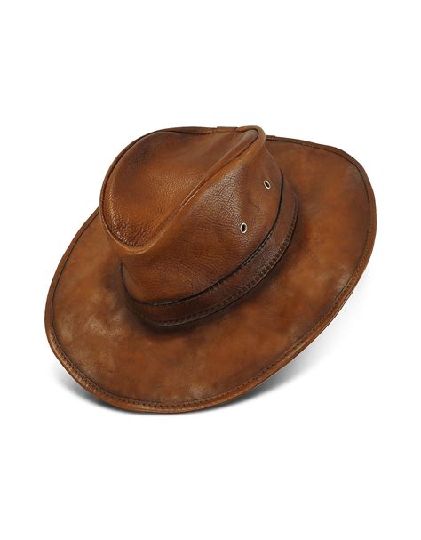 Lyst Pratesi Genuine Leather Hat In Brown For Men