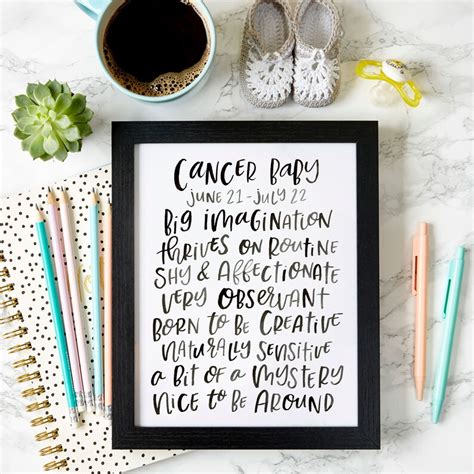 Cancer Zodiac Art Print Astrology Print Cancer Baby Zodiac Etsy