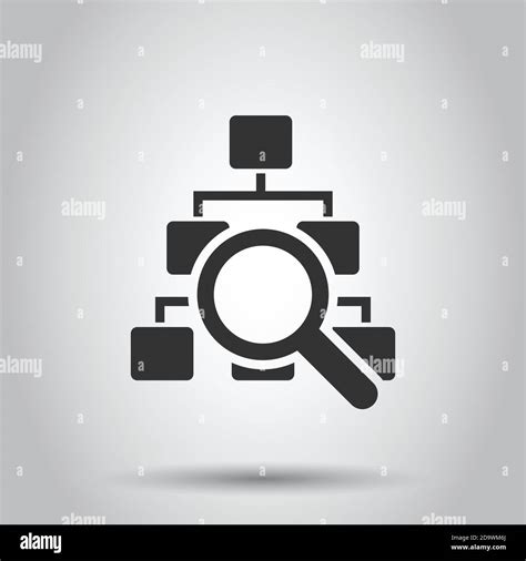 Hierarchy Diagram Icon In Flat Style Structure Search Vector