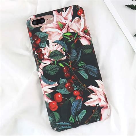 lovecom retro cherry flower floral cherry plastic hard phone cases for iphone 7 6 6s 8 plus x 5