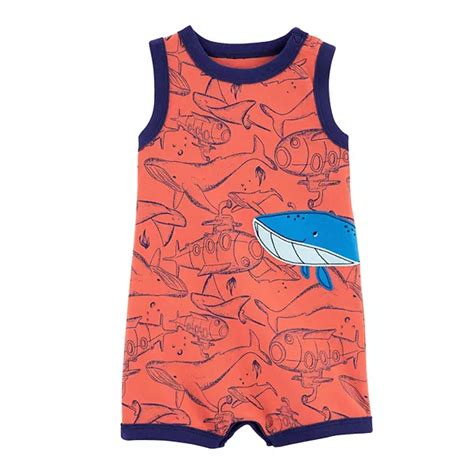 Baby Carters Whale Cotton Romper