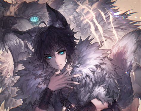 Anime Boy With Wolf Ears And Tail