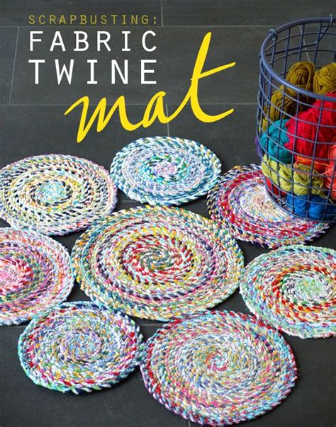 Recycled Fabric Twine Spiral Mat - Rag Rug | My Poppet Makes | Fabric