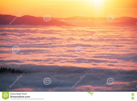 Misty Sea Carpathians Stock Photo Image Of Mountains 78695284