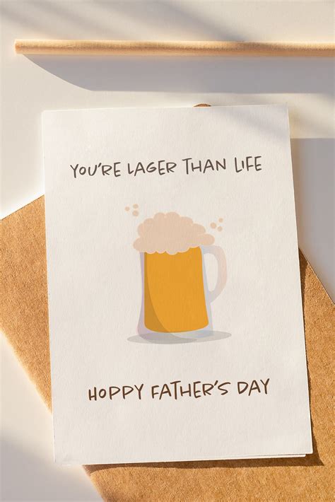 Printable Fathers Day Beer Card For Dad Friend Or Father Etsy