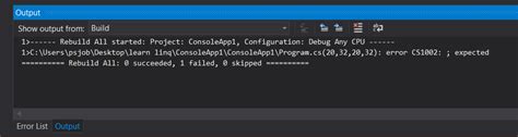 C Visual Studio Build Failing And Not Showing Any Error Stack Overflow