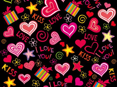 Love Hearts Vector Romantic Valentine Day Wallpaper Love