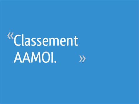 Classement Aamoi 5 Messages