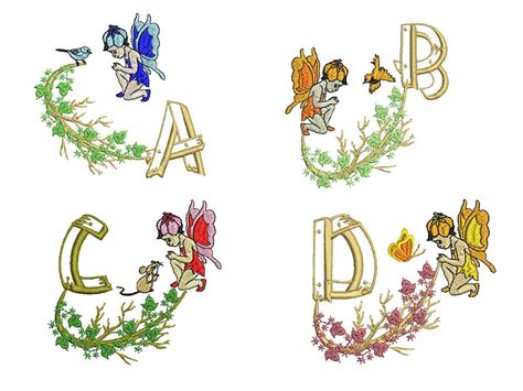 Embroidery Fonts Fairy Alphabet Font A Z Instant Download Etsy Uk