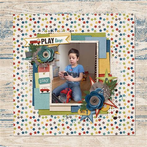 Layout Using Boy Digital Scrapbook Collection By Digilicious Design