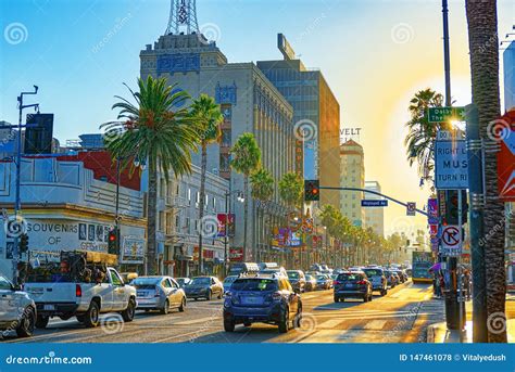 Famous Hollywood Boulevard And The Avenue Of Stars In Hollywood