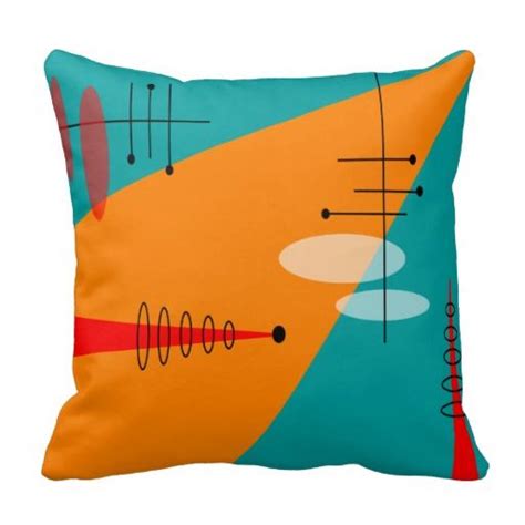 Mid Century Modern Inspired Atomic 86 Throw Pillow