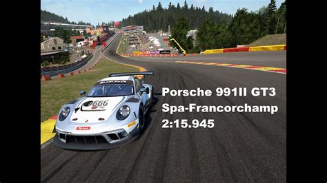 Assetto Corsa Competizione Porsche 991II Spa Francorchamp Hotlap 2 15