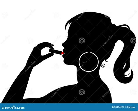 Girl Applying Lipstick Stock Illustration Illustration Of Women 53194157