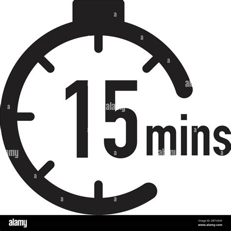 15 Minutes Timer Stopwatch Or Countdown Icon Time Measure Chronometr