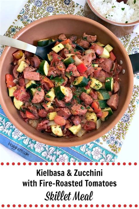 Taco stuffed zucchini boats have all the taco flavors stuffed into a zucchini. Kielbasa and Zucchini with Fire-Roasted Tomatoes Skillet ...