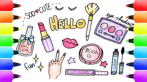 Girls Makeup Accessories Drawing Tutorial How To Draw Girls Stuff