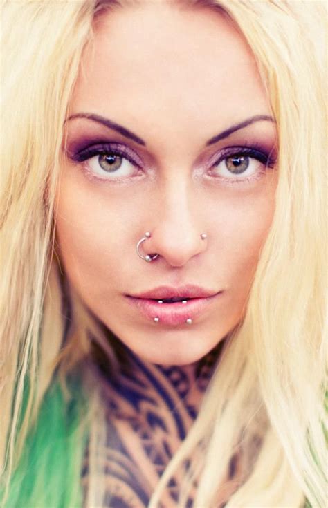 Tattoo Model Piercing Beautiful Face