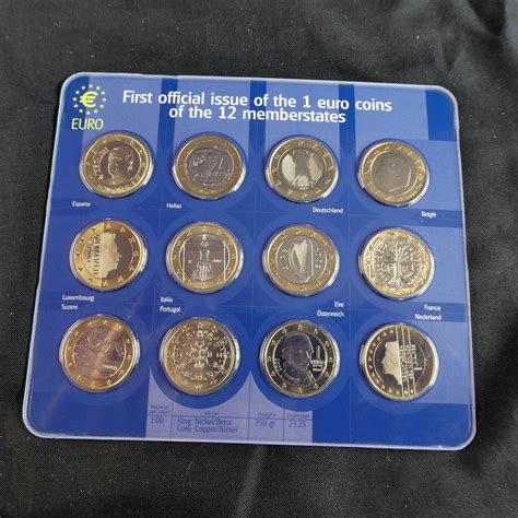 First Official Issue Of The 1 Euro Coins 12 Coin Uncirculated Set
