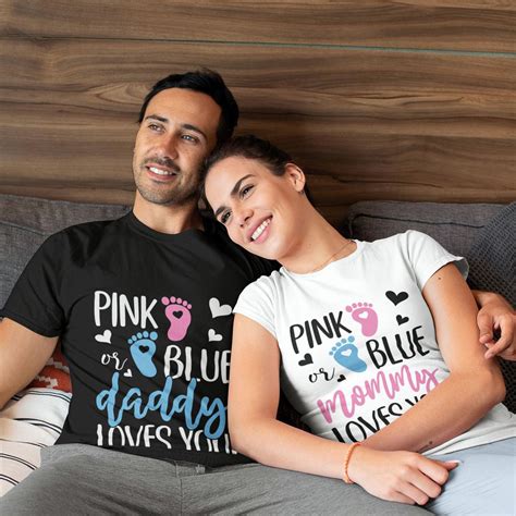 Pink Or Blue Mommy And Daddy Loves You Svg • Gender Reveal Shirts Svg