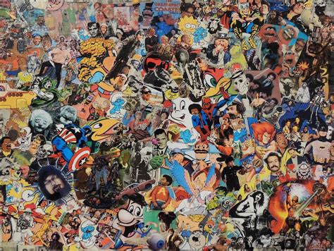 find the character game find pop culture characters art collage with countless numbers of
