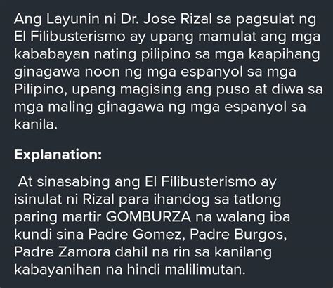 1 Ano Ang Layunin Ni Dr Jose P Rizal Sa Pagsulat Ng Nobelang El