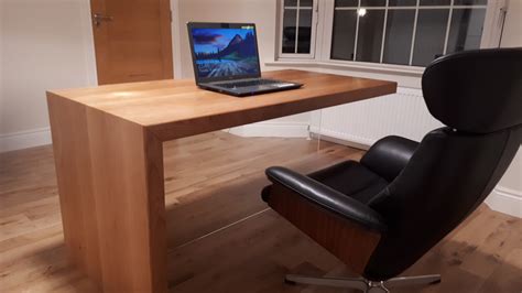 Oak And Glass Home Office Desk Shane Tubrid Furniture By Design