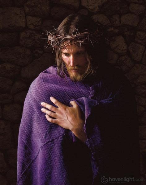 Behold The Man By Chris Young Jesus Christ With Crown Of Thorns Purple