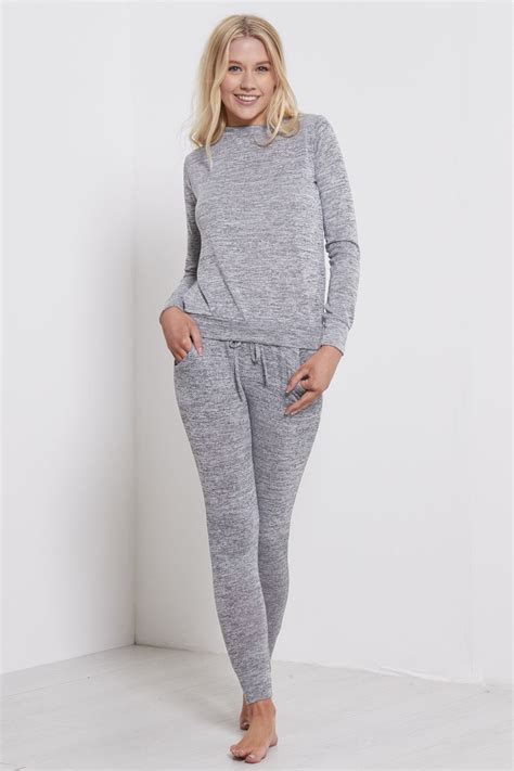 Womens Ladies Lace Up Ribbed Loungewear Sweatshirt Joggers Tracksuit