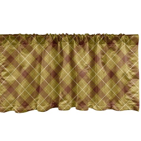 Brown Plaid Window Valance Pack Of 2 Illustration Of A Traditional