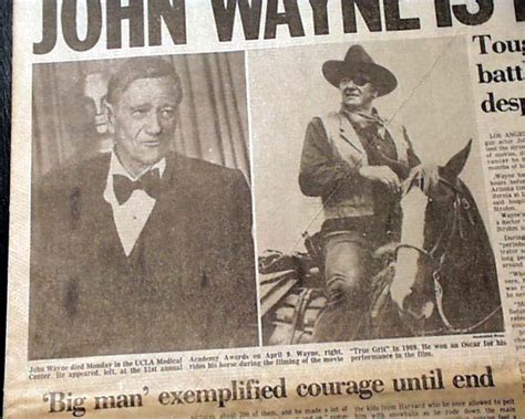 Death Of Actor John Wayne
